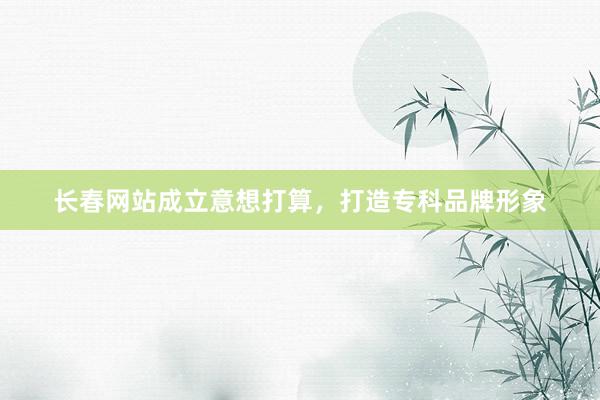 长春网站成立意想打算，打造专科品牌形象